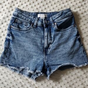 H&M Denim High-Waisted Cut Off Shorts US 2